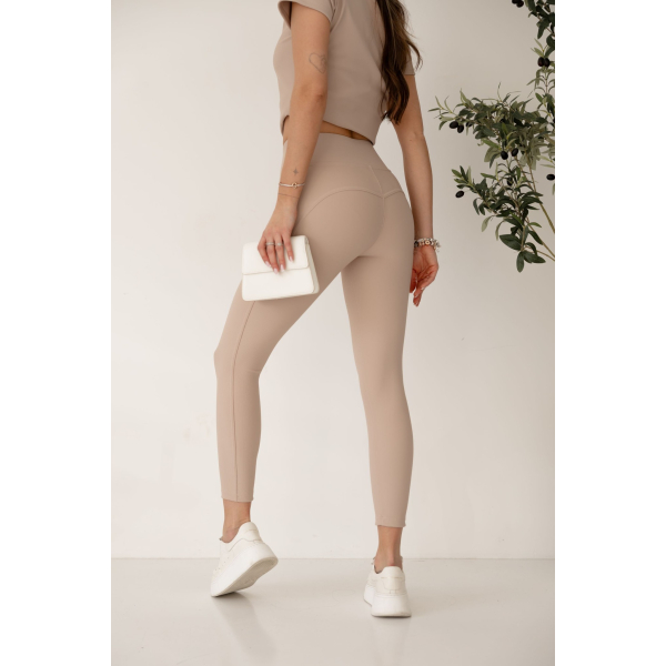 Legginsy modelujące / Paulo Connerti / PRĄŻEK PUSH UP / BEIGE / S - M - L - XL